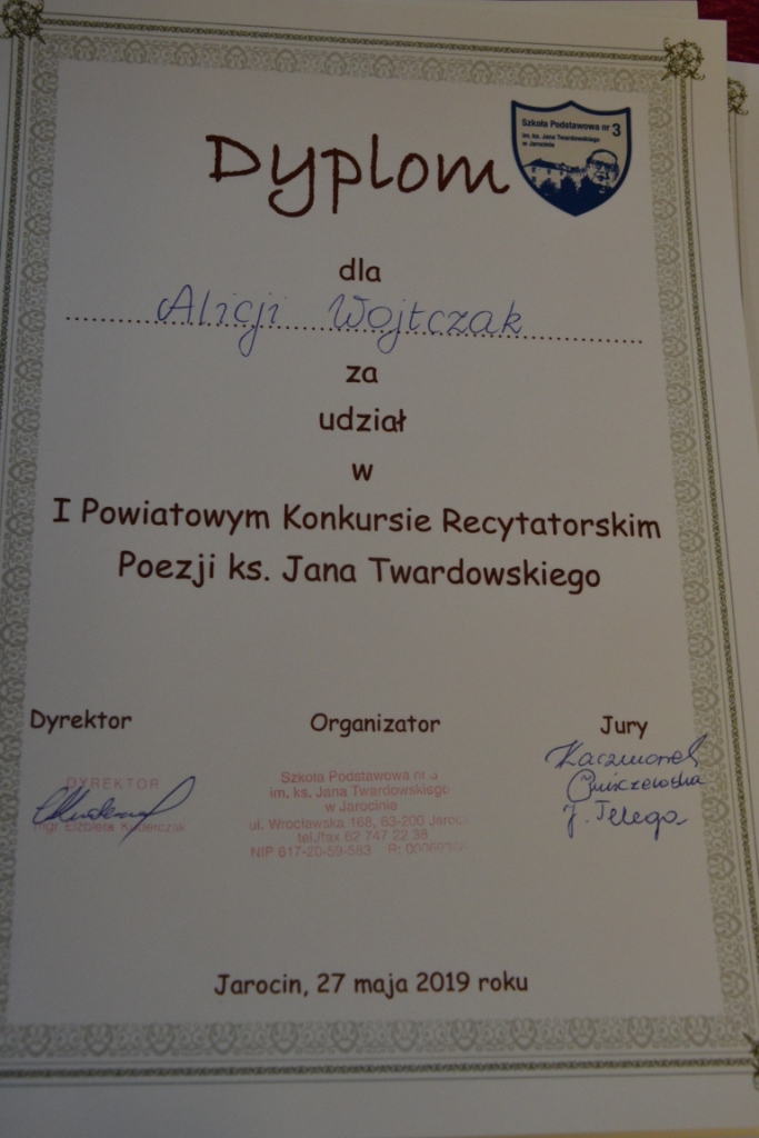 I Powiatowy Konkurs Recytatorski Poezji ks. Jana Twardowskiego