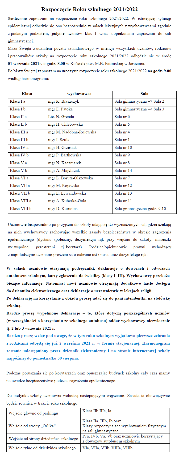 Komunikat SP3 Jarocin