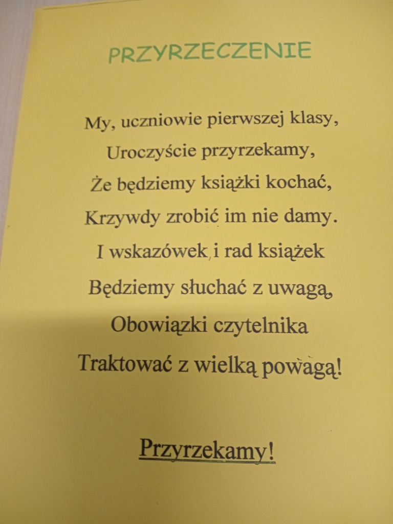 Uroczysto pasowania na czytelnikw biblioteki szkolnej 2024