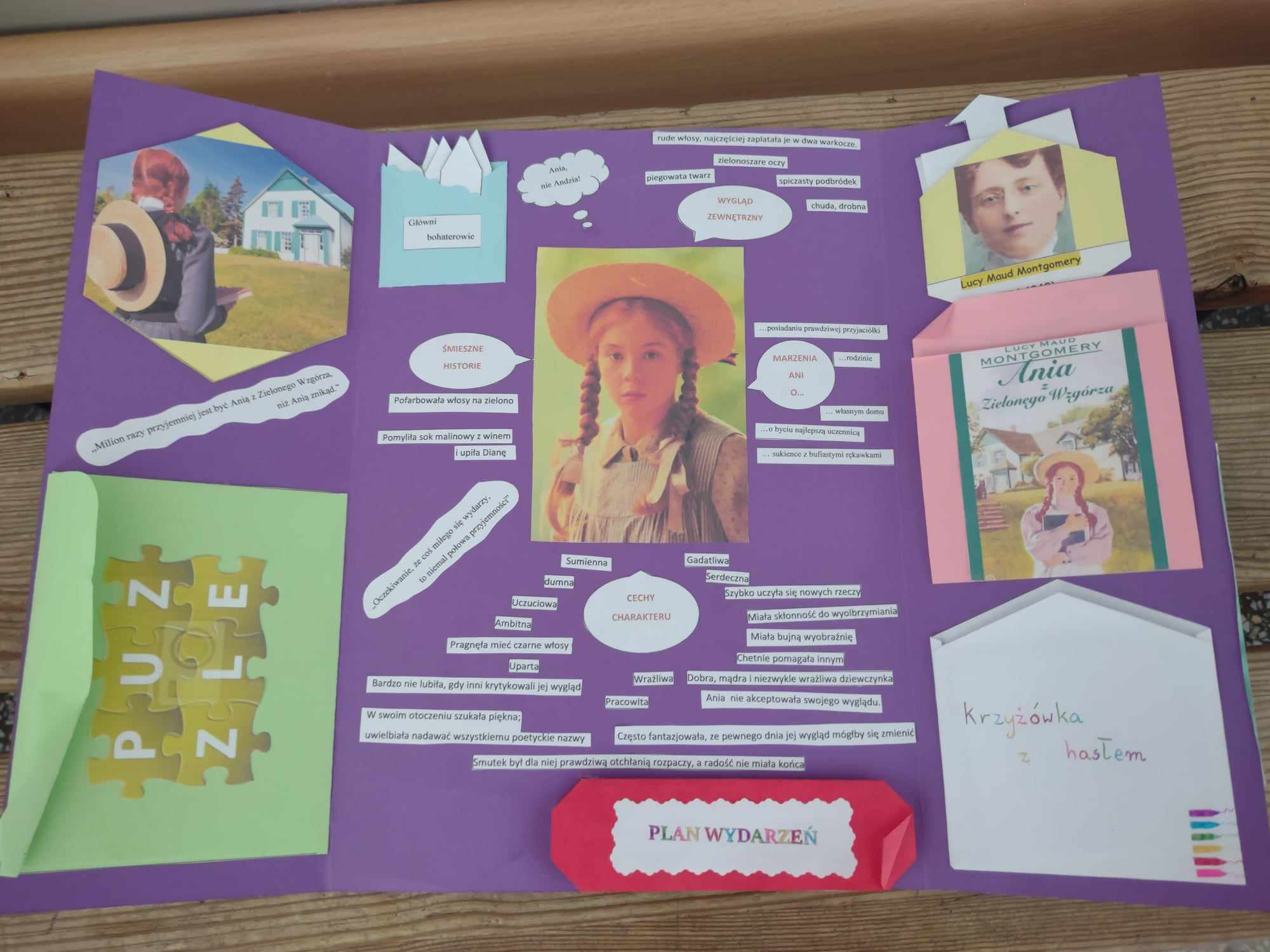 Polski 6a - lapbook Ania z Zielonego Wzgrza