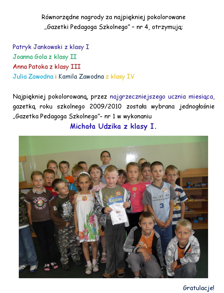 Gazetka pedagoga szkolnego i doradcy zawodowego w Zespole Szk Nr 3 im. 750-lecia Jarocina