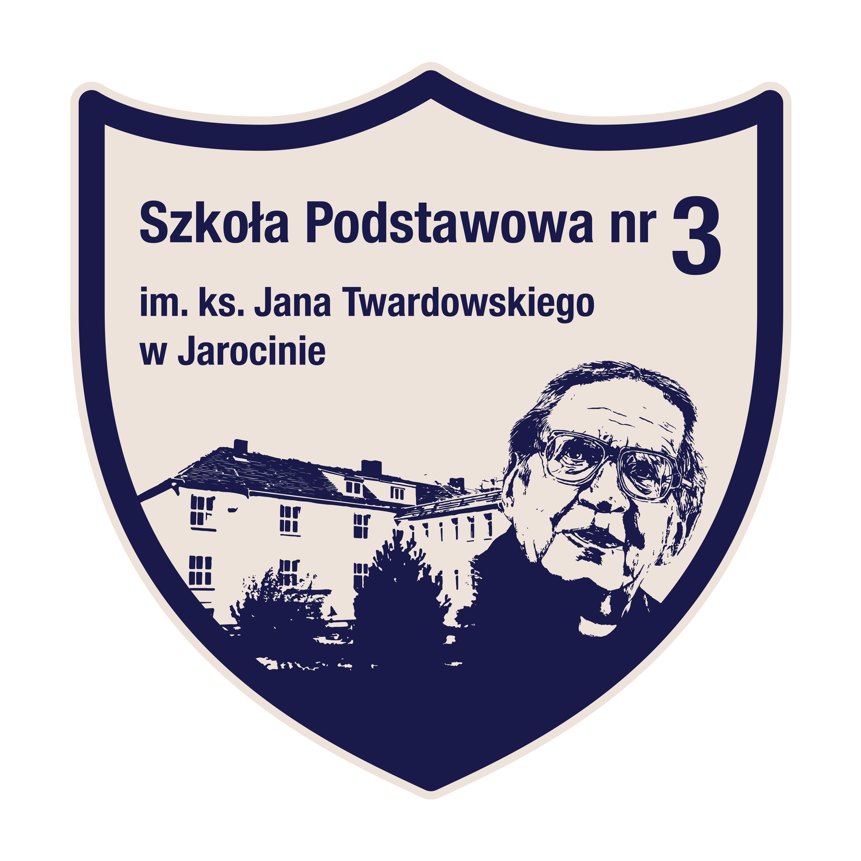 Logo Szkoły Podstawowej nr 3 im. ks. Jana Twardowskiego w Jarocinie